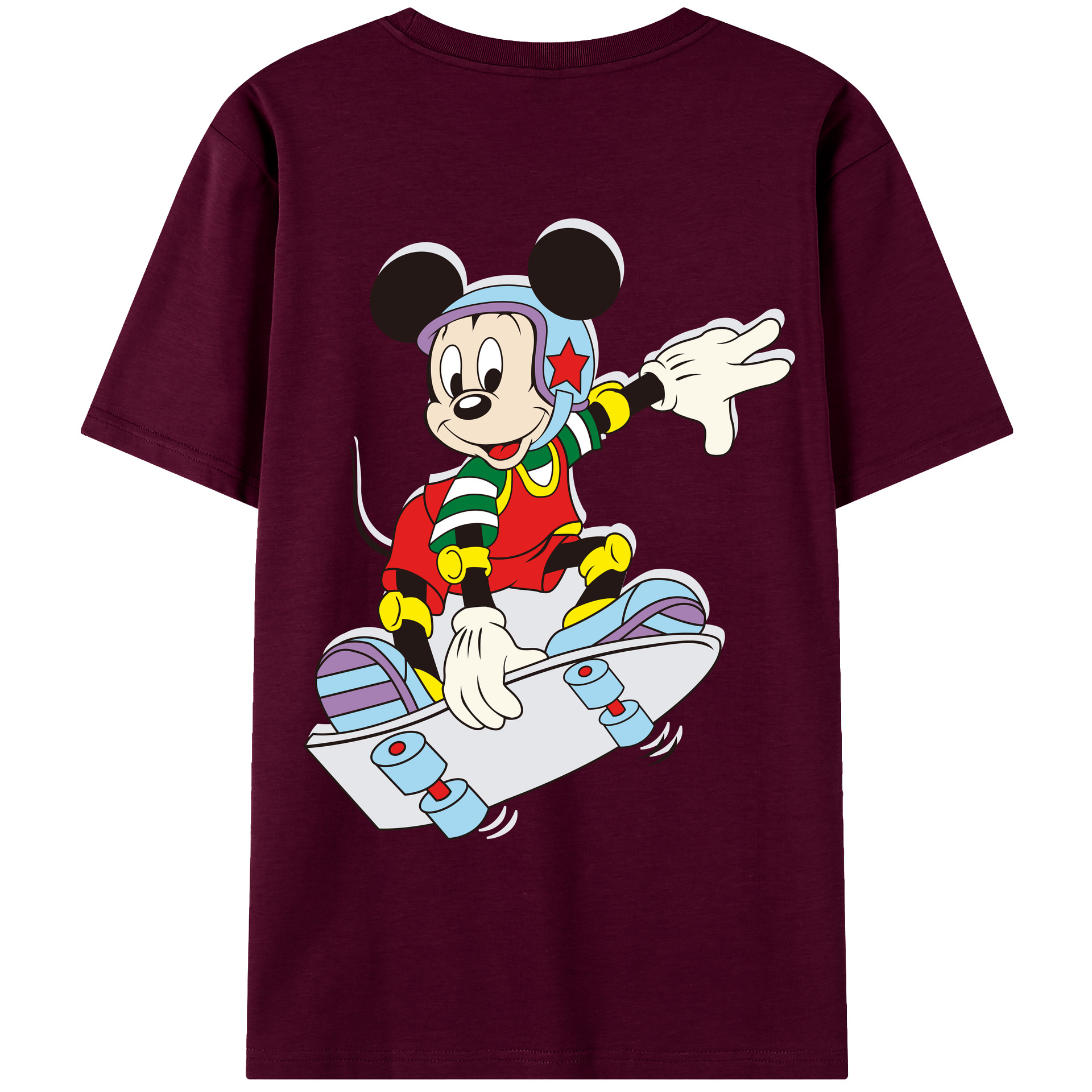 （画像用） ミッキーマウス Mickey Mouse レディース半袖Tシャツ(バックプリント)